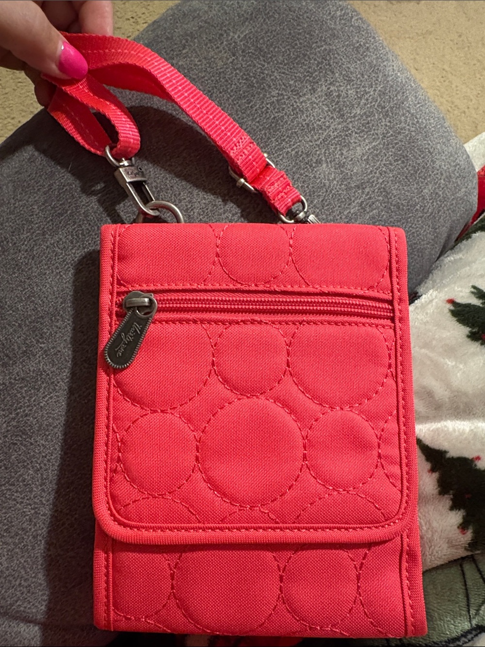 thirty-one Coral Quilted Mini Crossbody Wallet